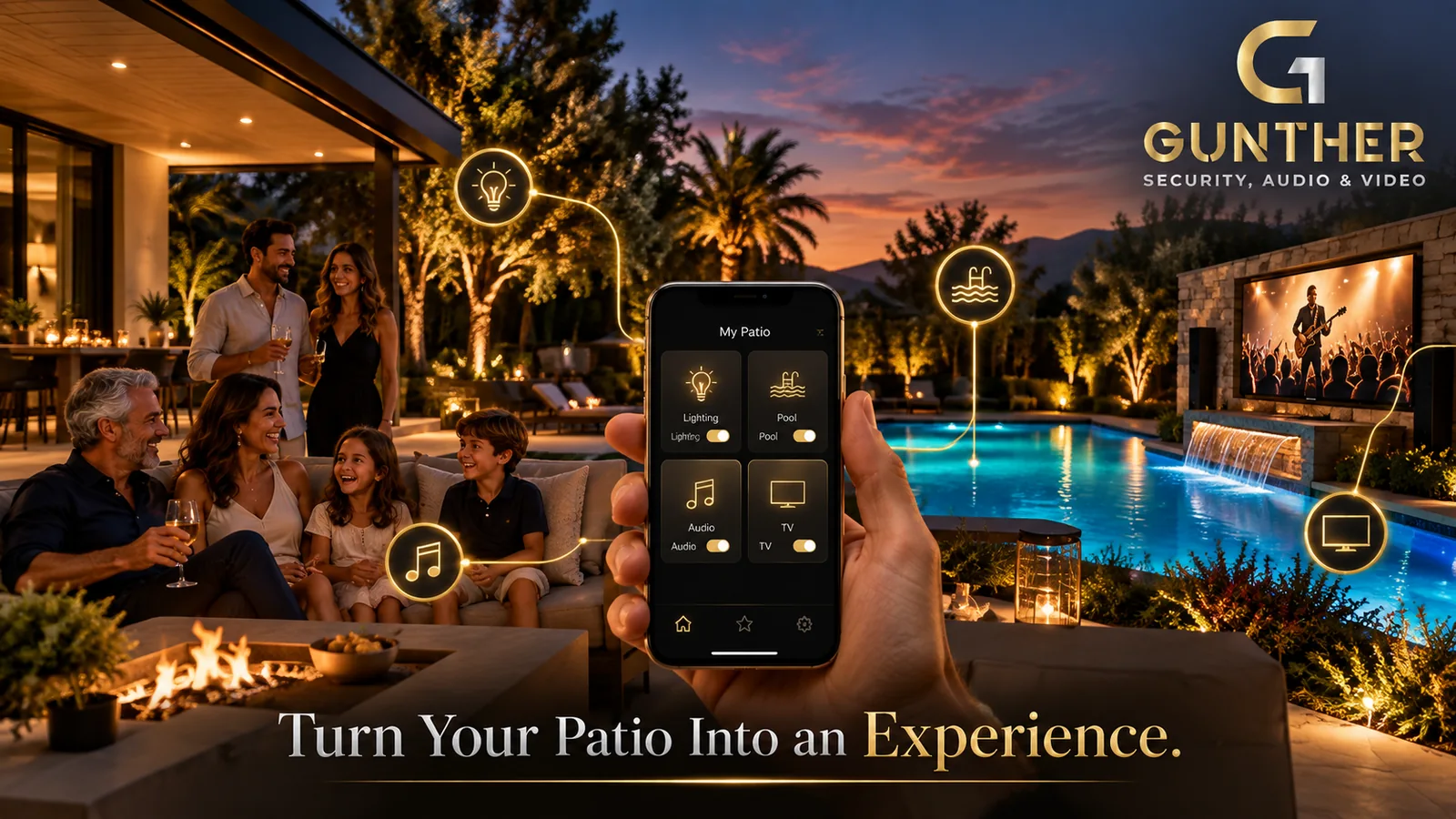 Outdoor smart lighting service illustration